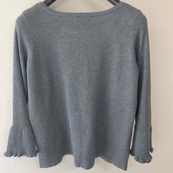 ELLE 2X Lightweight Grey Waffle Knit Top - Picture 6 of 6